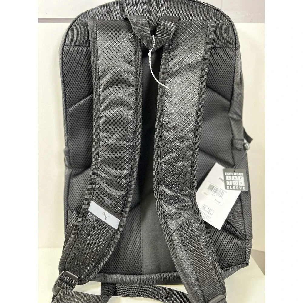 Puma Evercat Contender 3.0‎ Backpack Black w Rose-Gold Logo & Zips 19x13x6 in